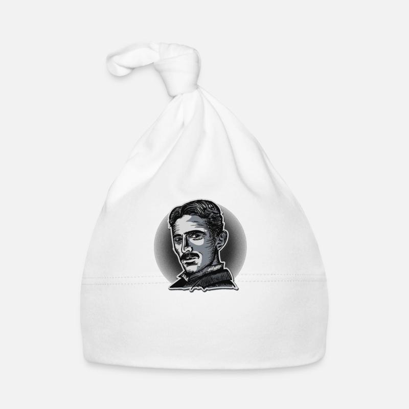 003 Zitat Nikola Tesla scientists think deeply Baby Bio-Mütze
