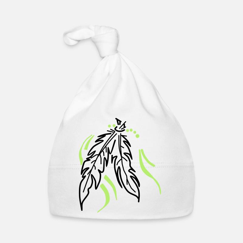 Liés ensemble – Plumes spirituelles - Bonnet bio Bébé - blanc