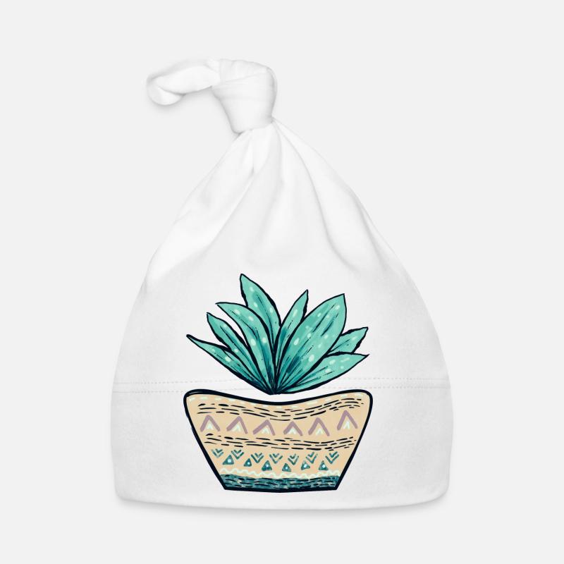 Succulent Pot Pattern Organic Baby Cap