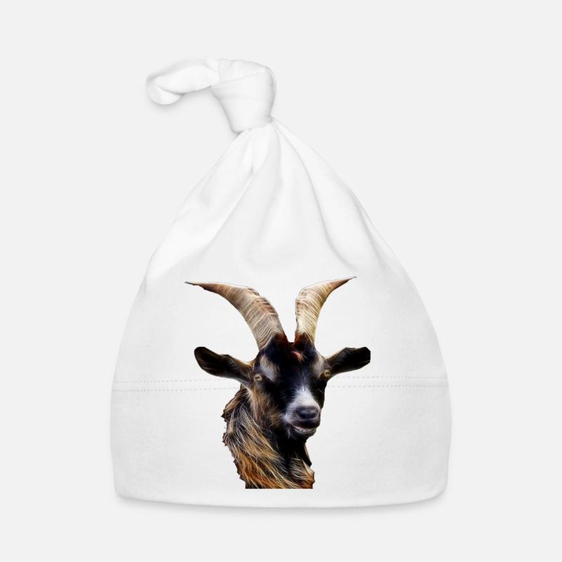 ZIEGE WIDDER STEINBOCK - Baby Bio-Mütze - Weiß