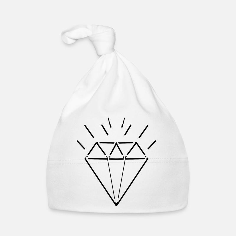 Diamond in Old Tattoo style 3D effect Organic Baby Cap