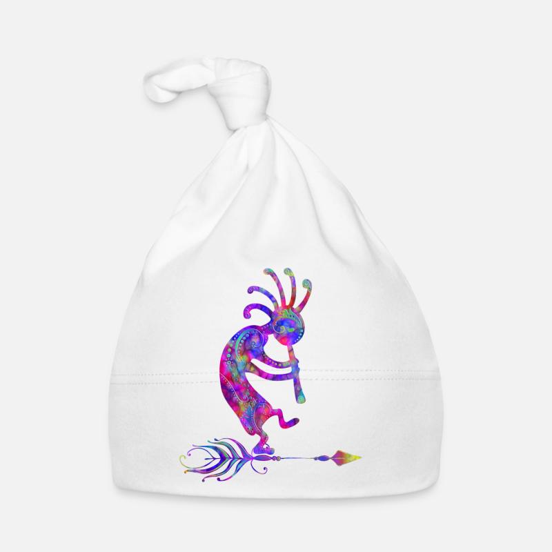 Native American Kokopelli With Feather 2 Bonnet bio Bébé