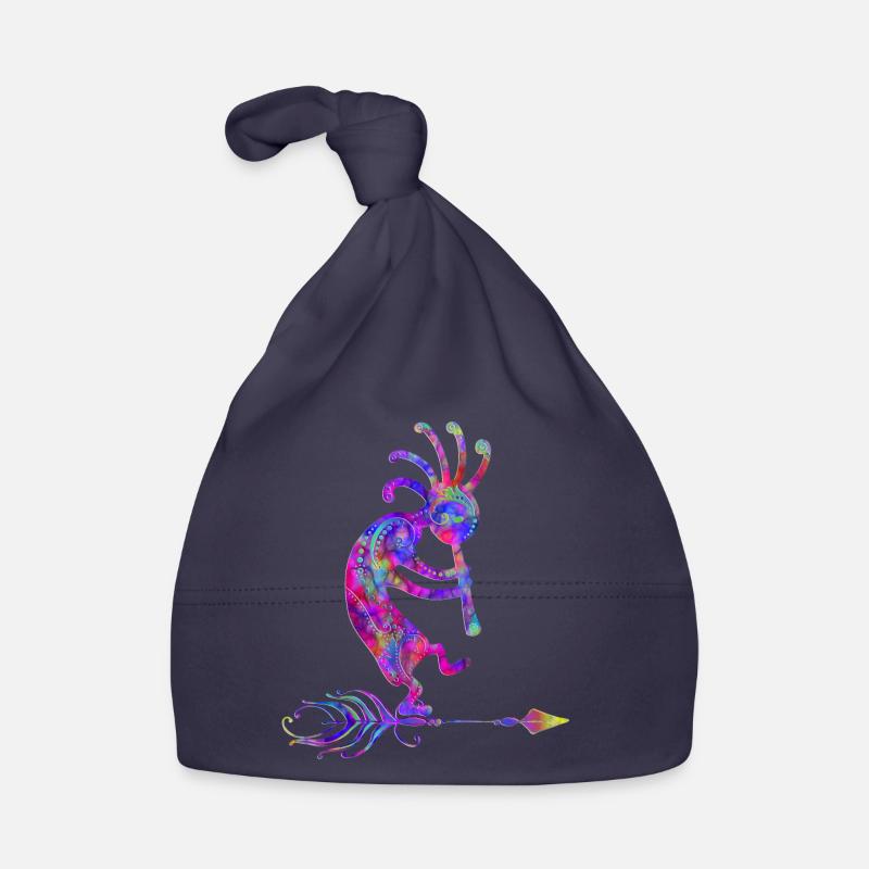 Native American Kokopelli With Feather 2 Organic Baby Cap