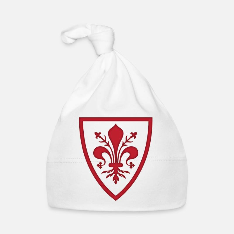 Manteau de bouclier de bras avec l lily de Florence - Bonnet bio Bébé - blanc