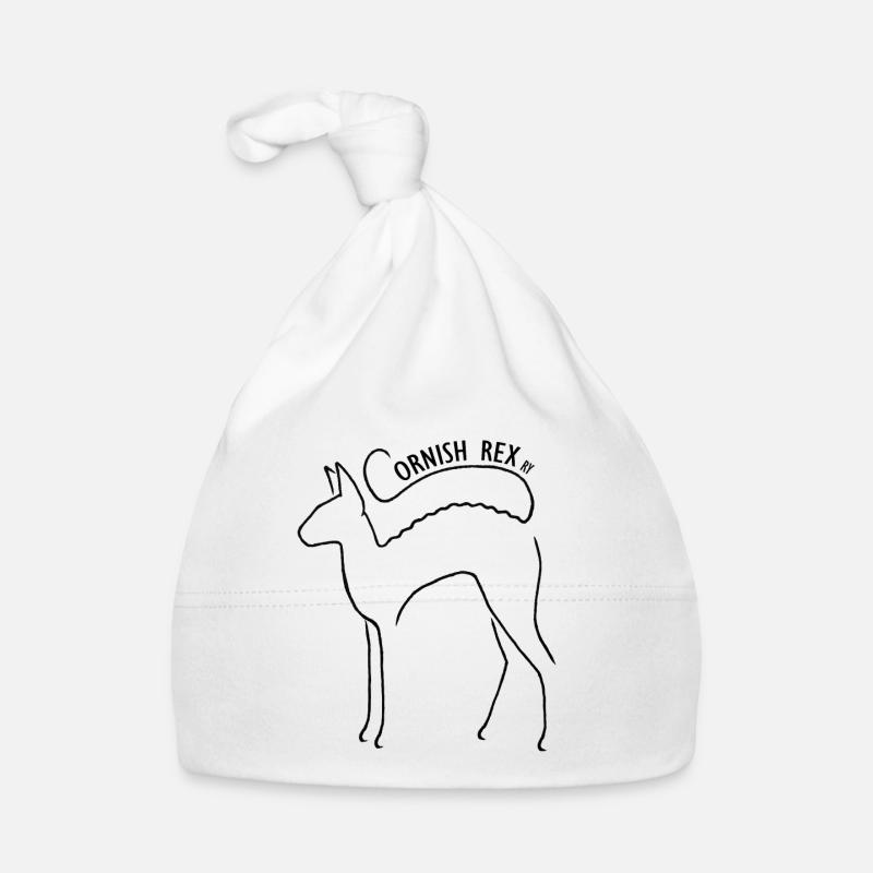 Cornish rex ry Logo schwarz - Baby Bio-Mütze - Weiß