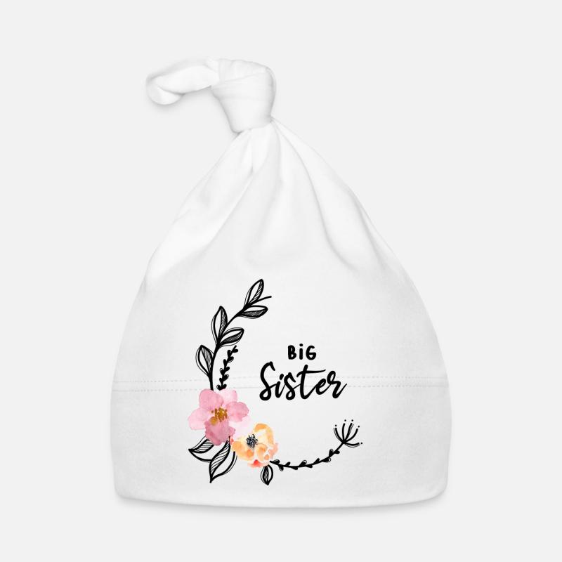 Blumenranke Große Schwester Baby Bio-Mütze