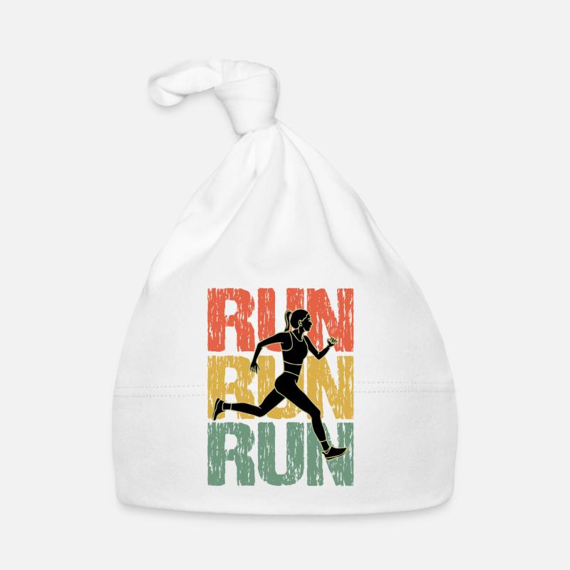Run Run Run Vintage Runner Mädchen Baby Bio-Mütze