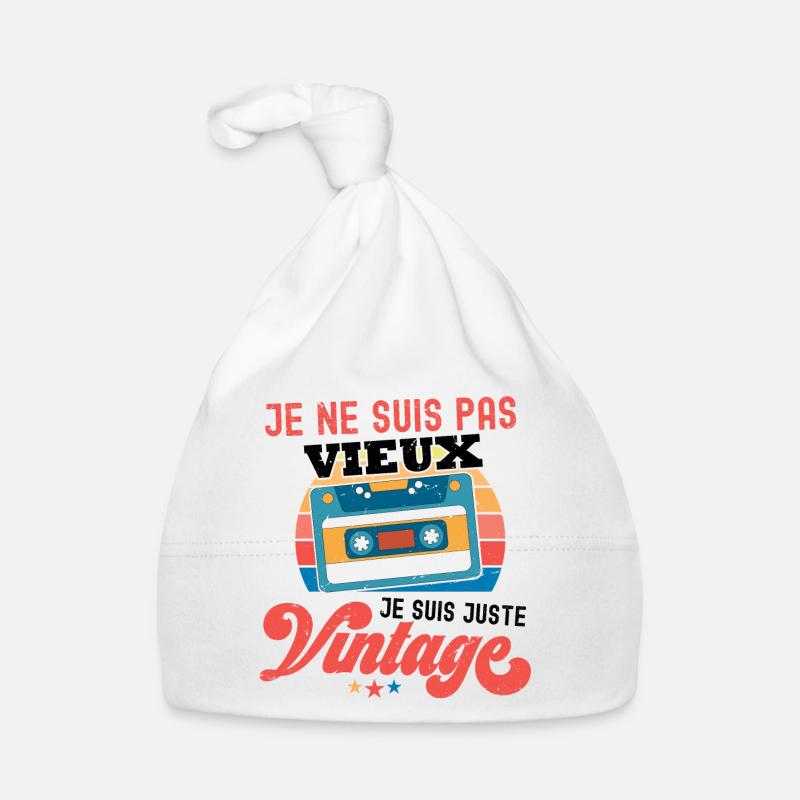 Je ne suis pas Vintage Cassette Bonnet bio Bébé