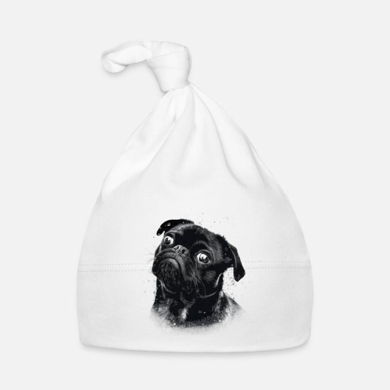 Pug print in comic style Organic Baby Cap