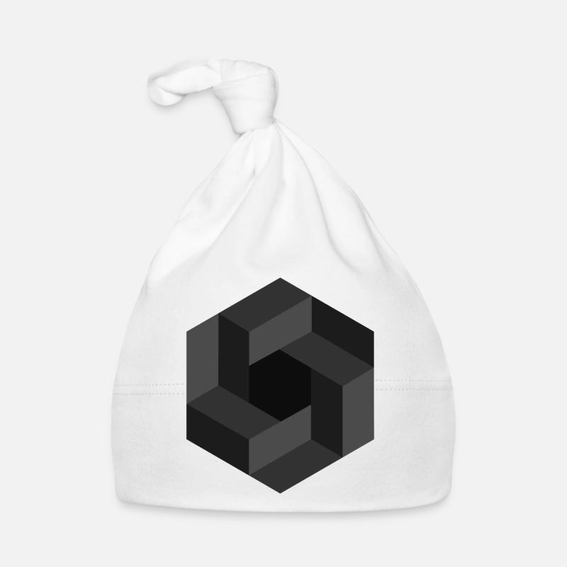 Abstract Geometric Pattern in Grayscale Organic Baby Cap