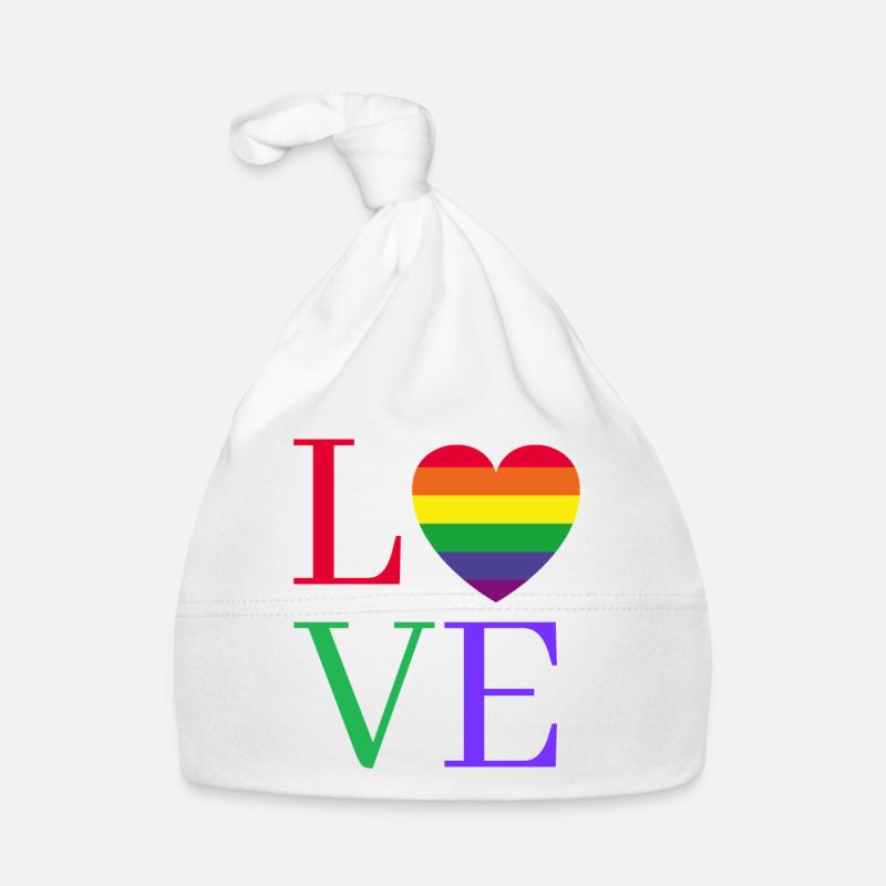 Rainbow Love Heart Pride Organic Baby Cap