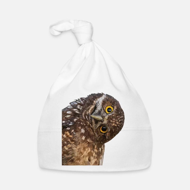 Eule - Baby Bio-Mütze - Weiß
