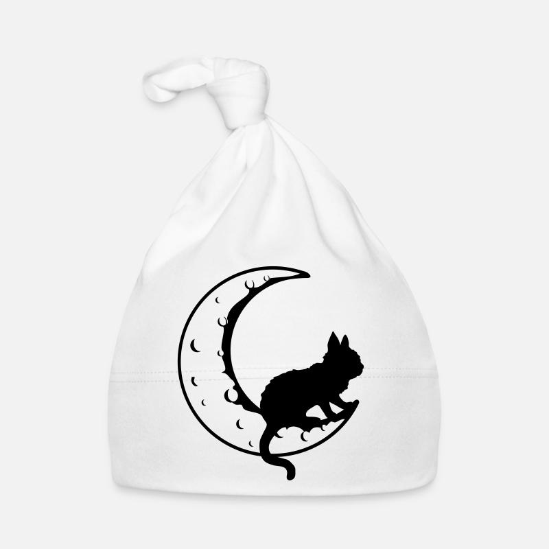 Black Cat Sickle Moon Organic Baby Cap