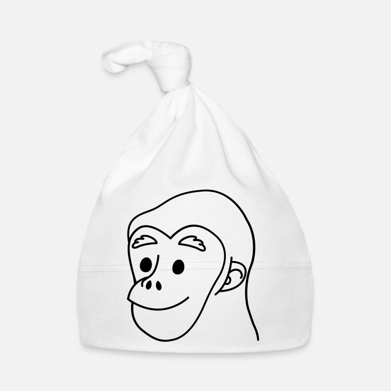 visage souriant de chimpanzé Bonnet bio Bébé