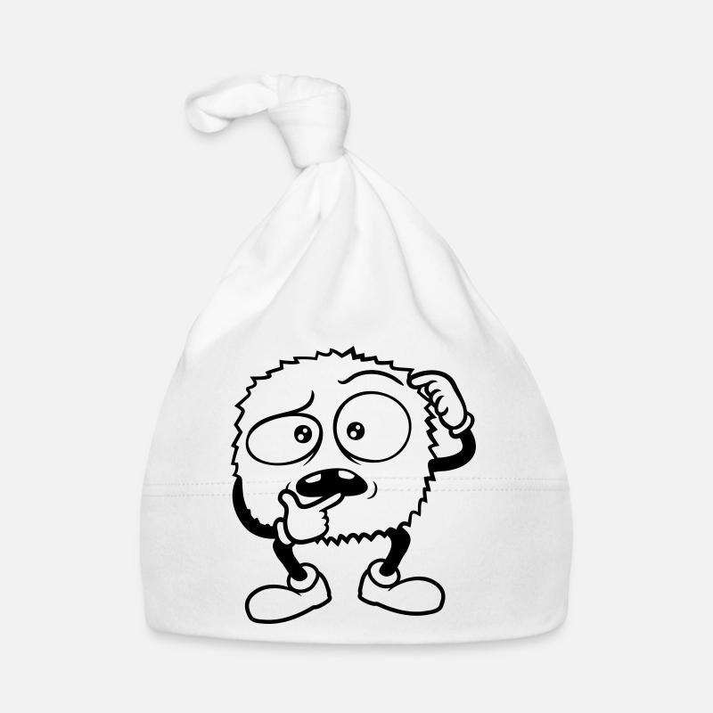 Monster skeptical face comic - Organic Baby Cap - white