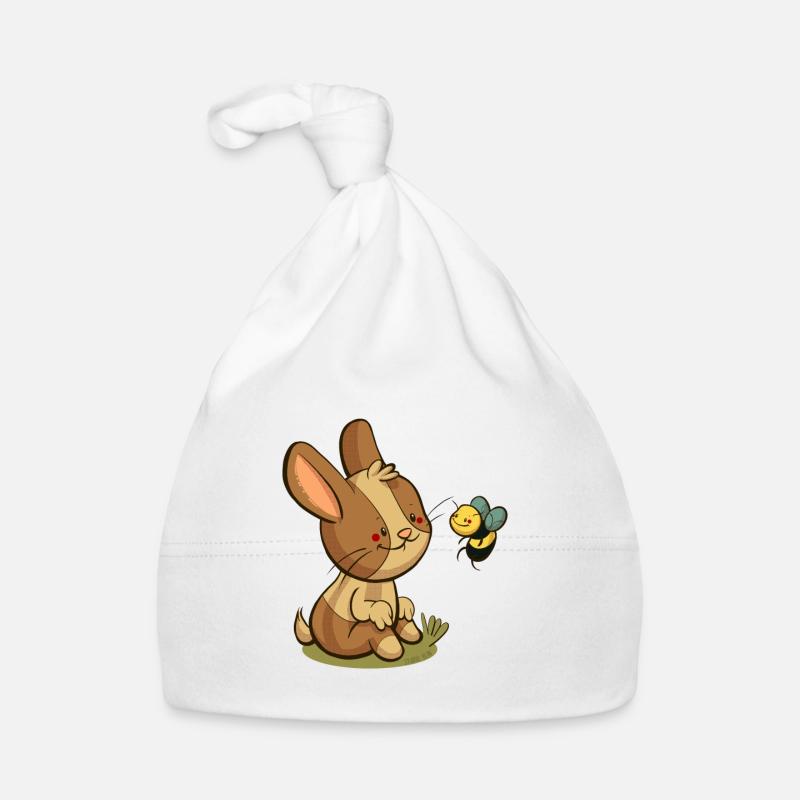 Rabbit and Bee Organic Baby Cap