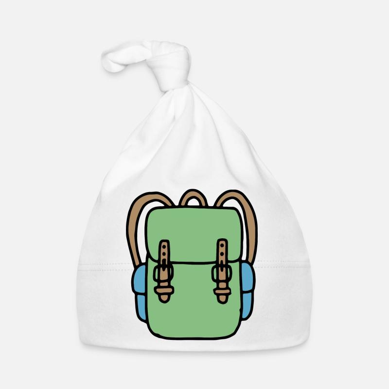 Sac à dos en vert - Bonnet bio Bébé - blanc