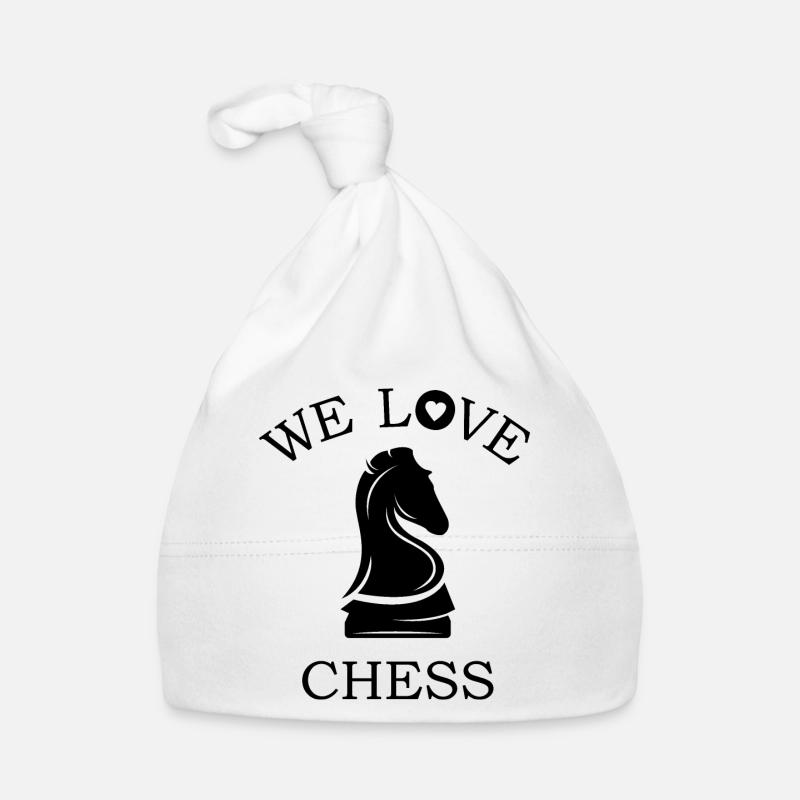 Nous aimons Chess Chess Rook Icône Cheval Icône graphique Bonnet bio Bébé