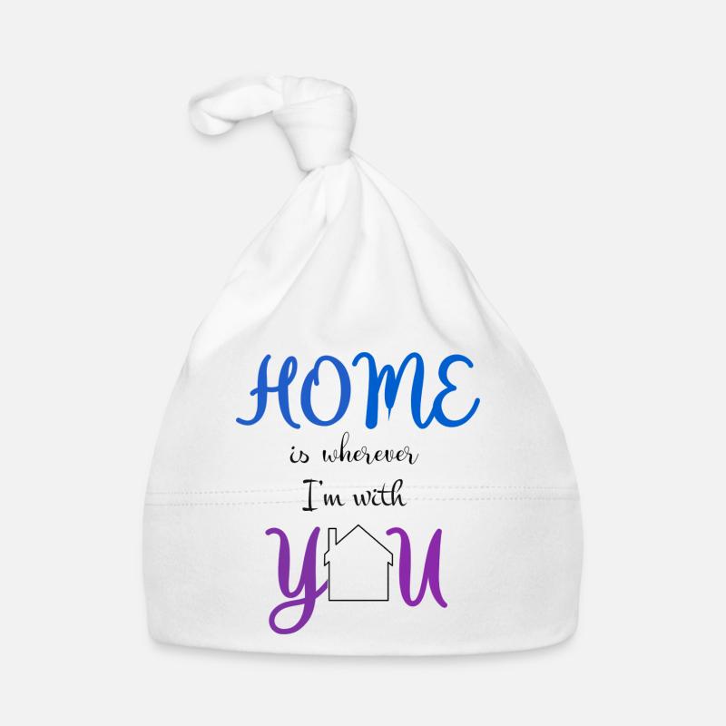 Phrase home est où que je sois avec vous Bonnet bio Bébé