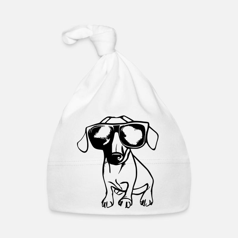 Teckel Chien Chiens Lunettes de soleil Cool Vector 3 Bonnet bio Bébé