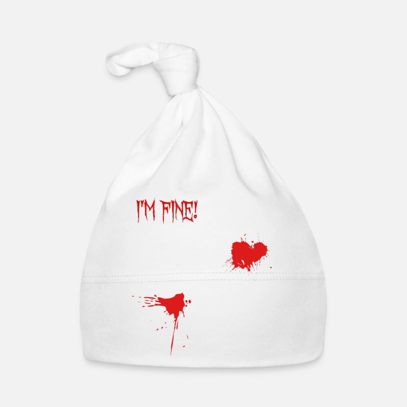 I'm Fine Blood Splatter Organic Baby Cap