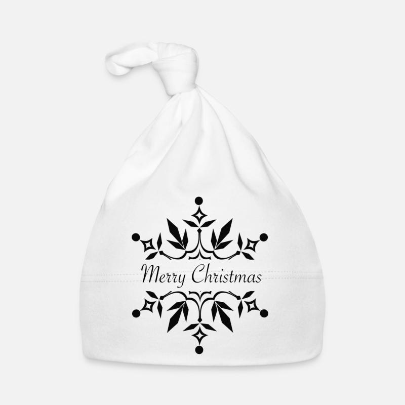 Joyeux flocon de Noël - Bonnet bio Bébé - blanc