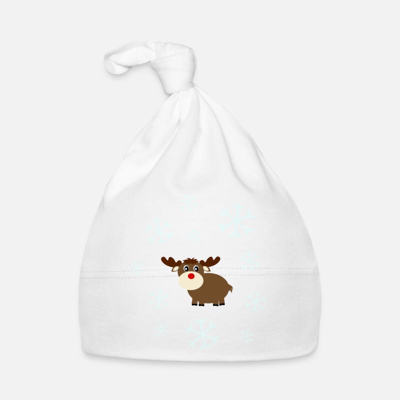 Rennes dans la neige Elk Flocon de neige Noël Bonnet bio Bébé