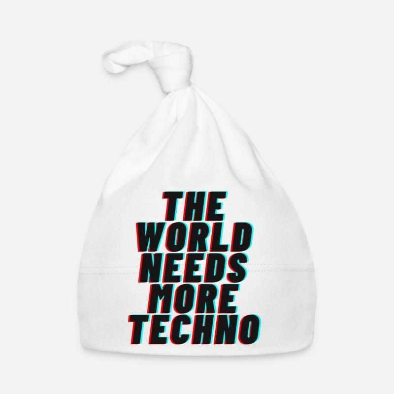 The world needs more techno - Organic Baby Cap - white