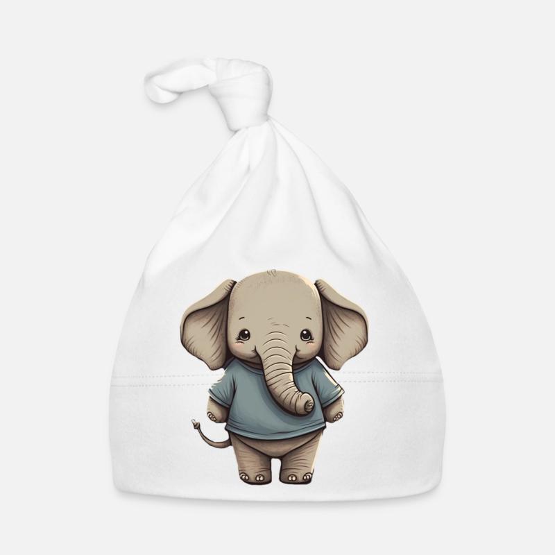 Süßer Elefant mit blauem Pullover für Kinder Baby Bio-Mütze