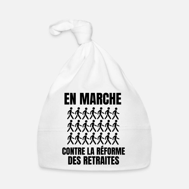 réforme des retraites, retraites, retraite - Bonnet bio Bébé - blanc