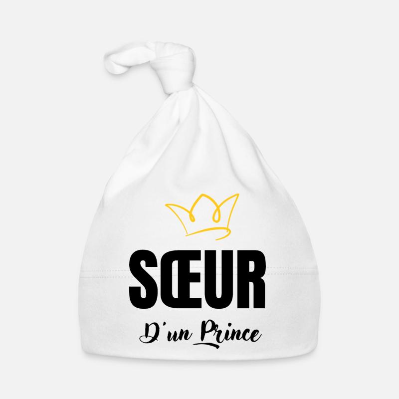 sœur d'un prince - Bonnet bio Bébé - blanc