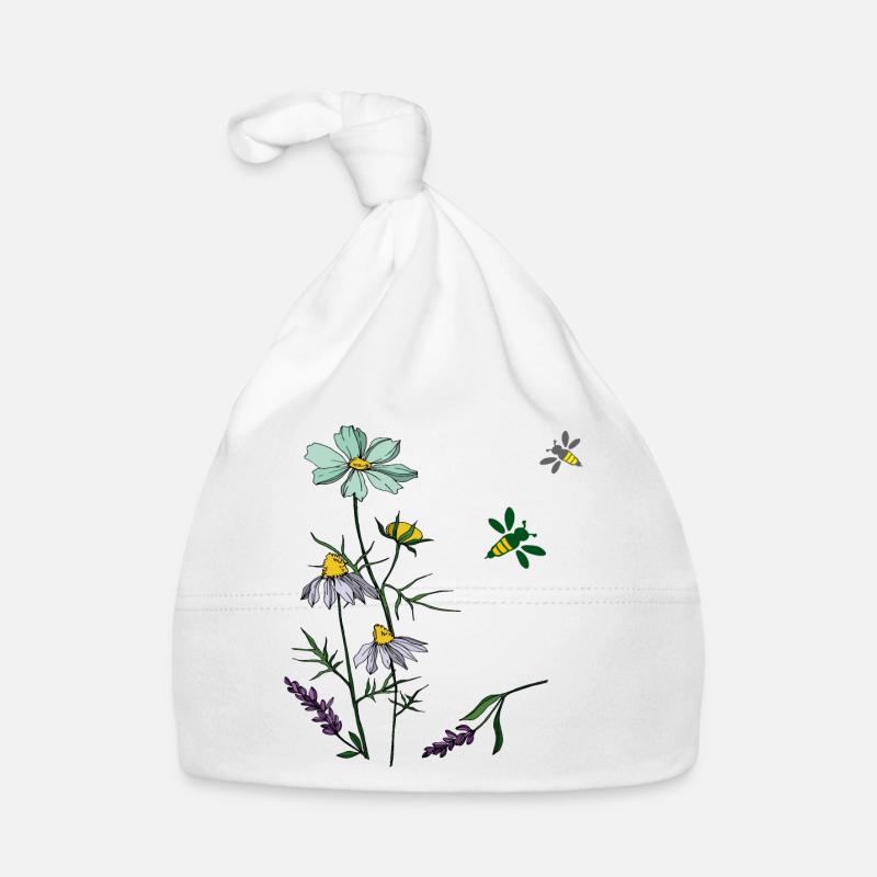 Herbs, chamomile, bees Organic Baby Cap