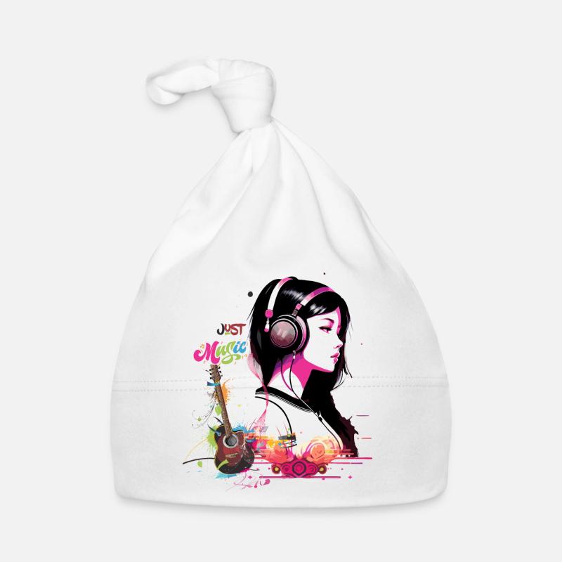 just music, MUSIC LOVERS - Bonnet bio Bébé - blanc