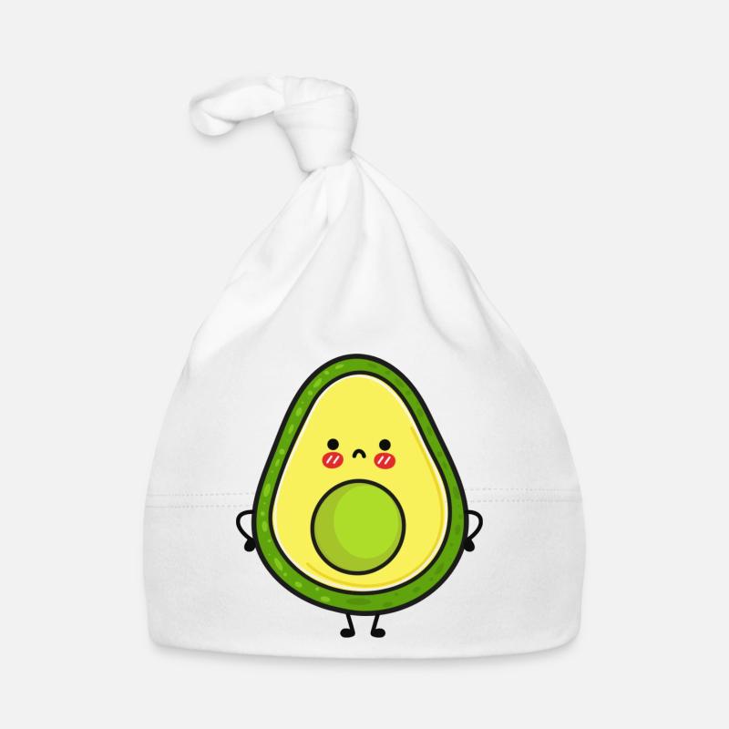 Cute and grumpy avocado - Organic Baby Cap - white