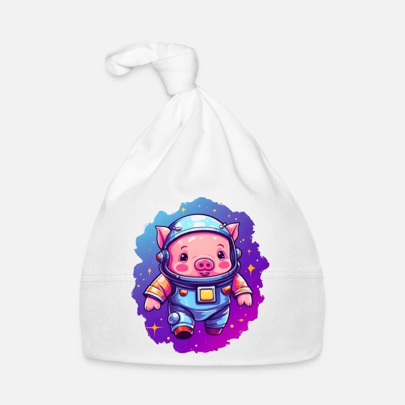 Sweet pig in space! Organic Baby Cap