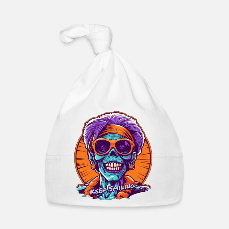 Keep Smiling - la momie - Bonnet bio Bébé - blanc