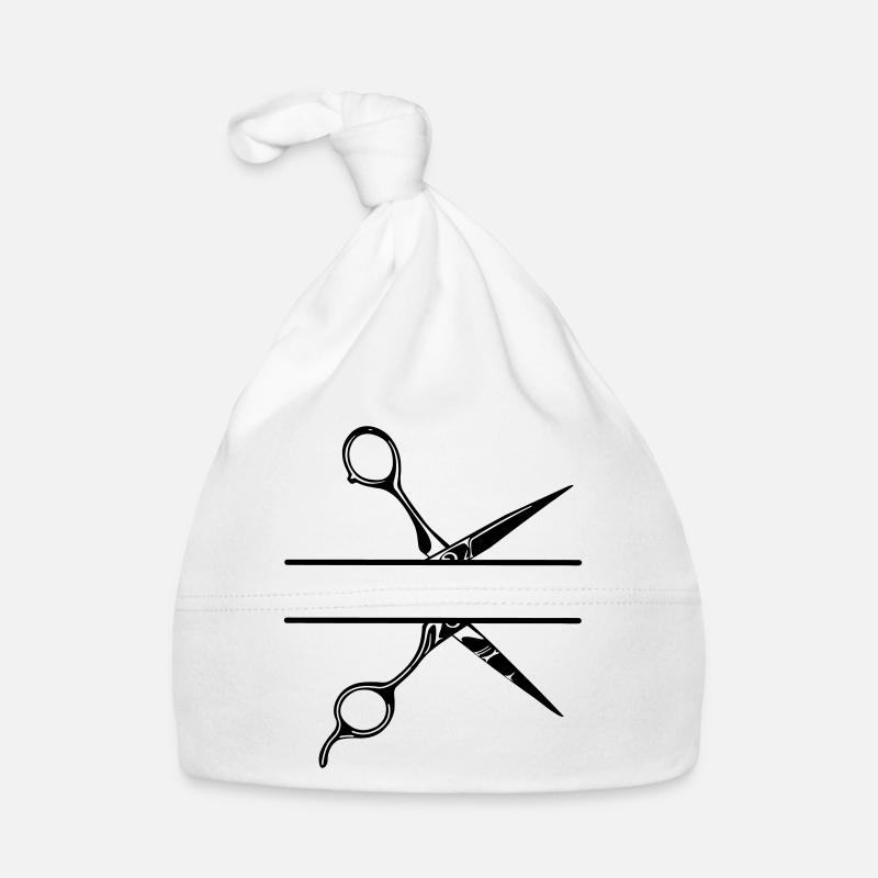 Textbanner Logo Friseur, Schere Baby Bio-Mütze