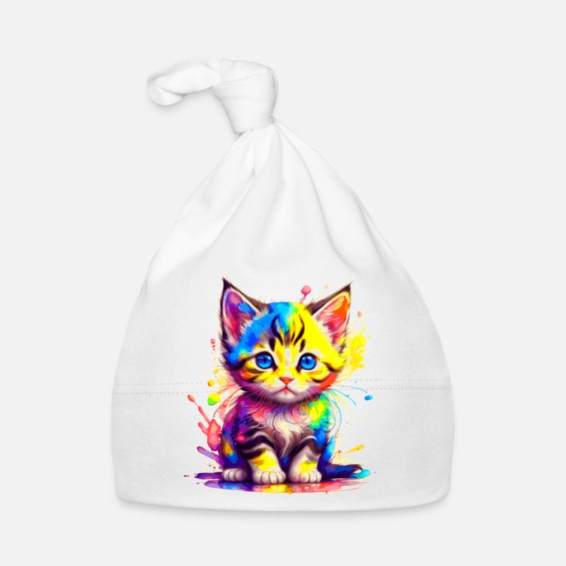 Rainbow Kitty Organic Baby Cap