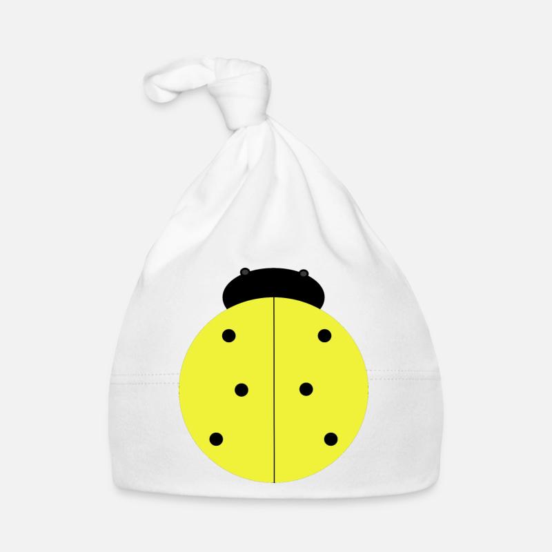 Coccinelle Jaune à Points Noirs Bonnet bio Bébé