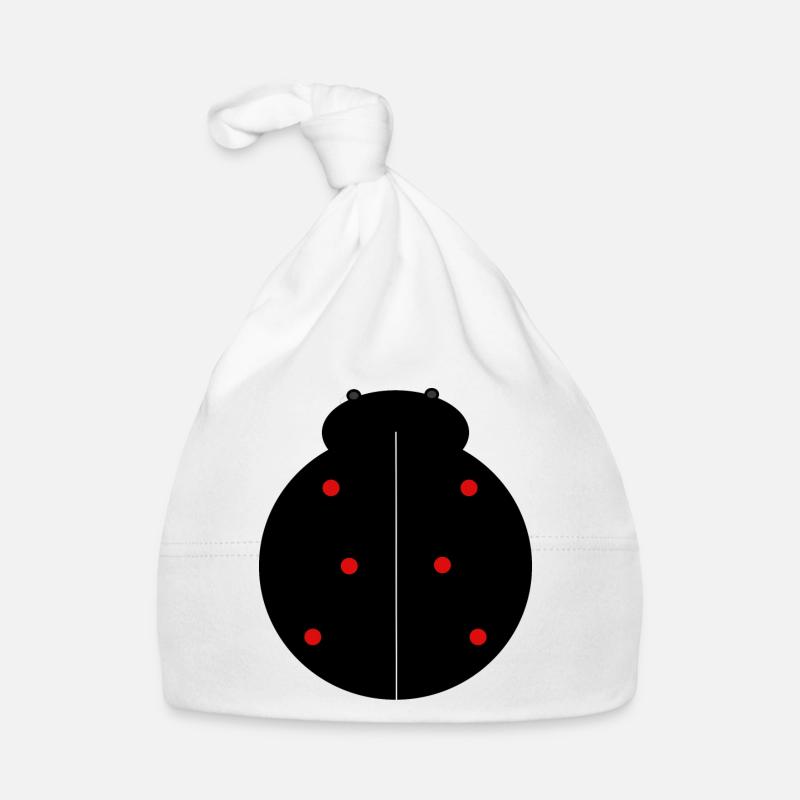 Black Ladybug with Red Dots Organic Baby Cap