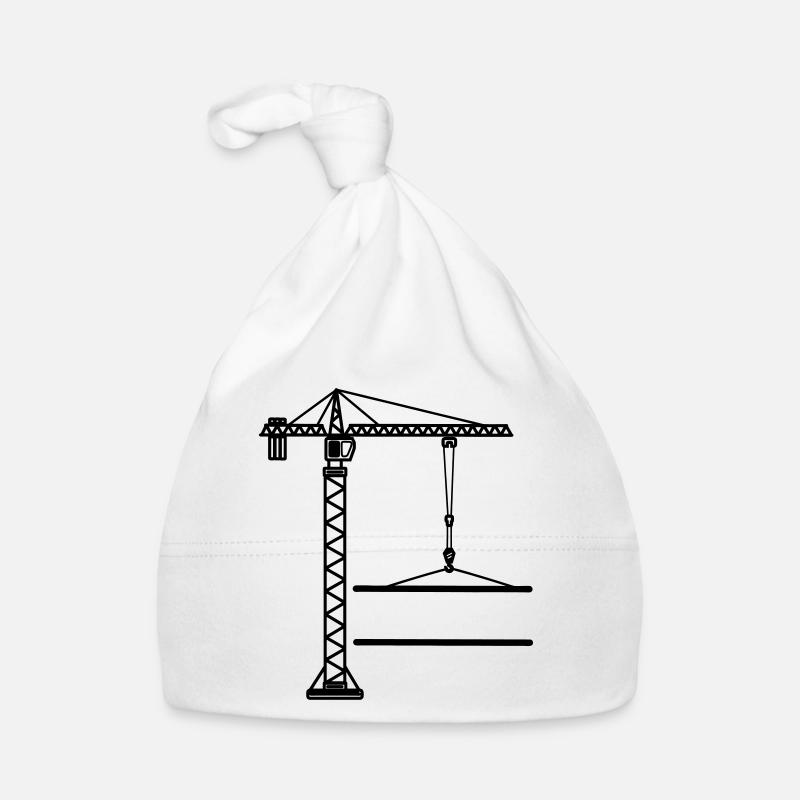 Construction crane banner logo Organic Baby Cap