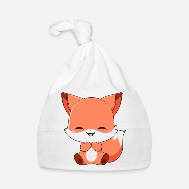Super mignon Fox préféré - Bonnet bio Bébé - blanc