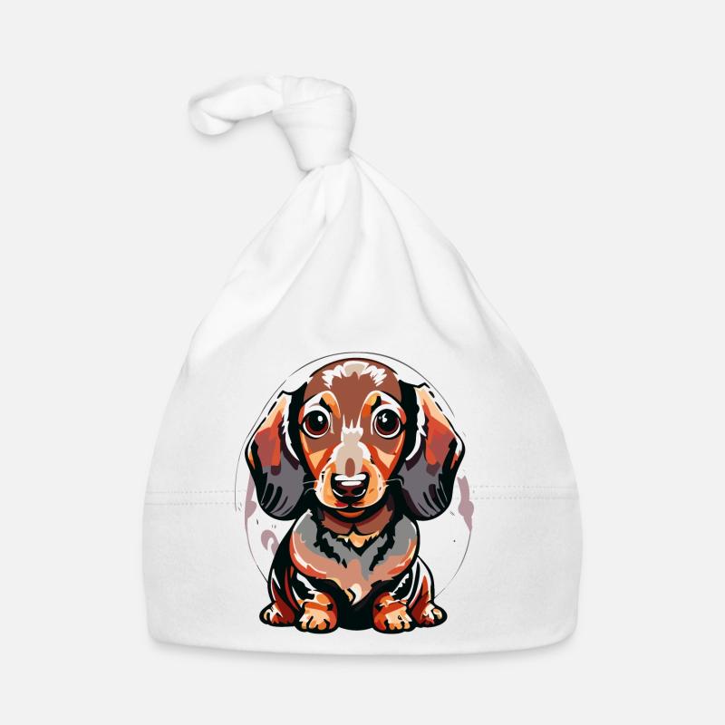 Süßer Dackel Welpe Hund Baby Bio-Mütze