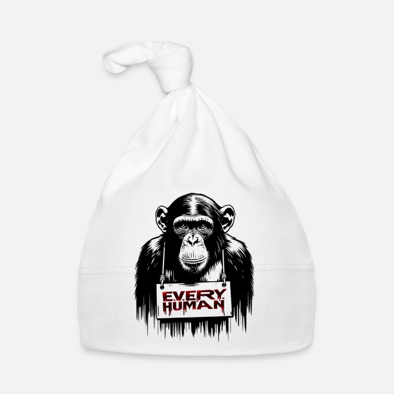 Every Human Monkey | Save Animals - Baby Bio-Mütze - Weiß