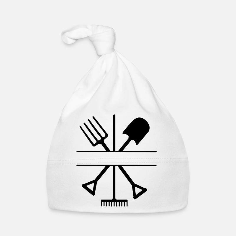 Garden tool crossed with text space Organic Baby Cap