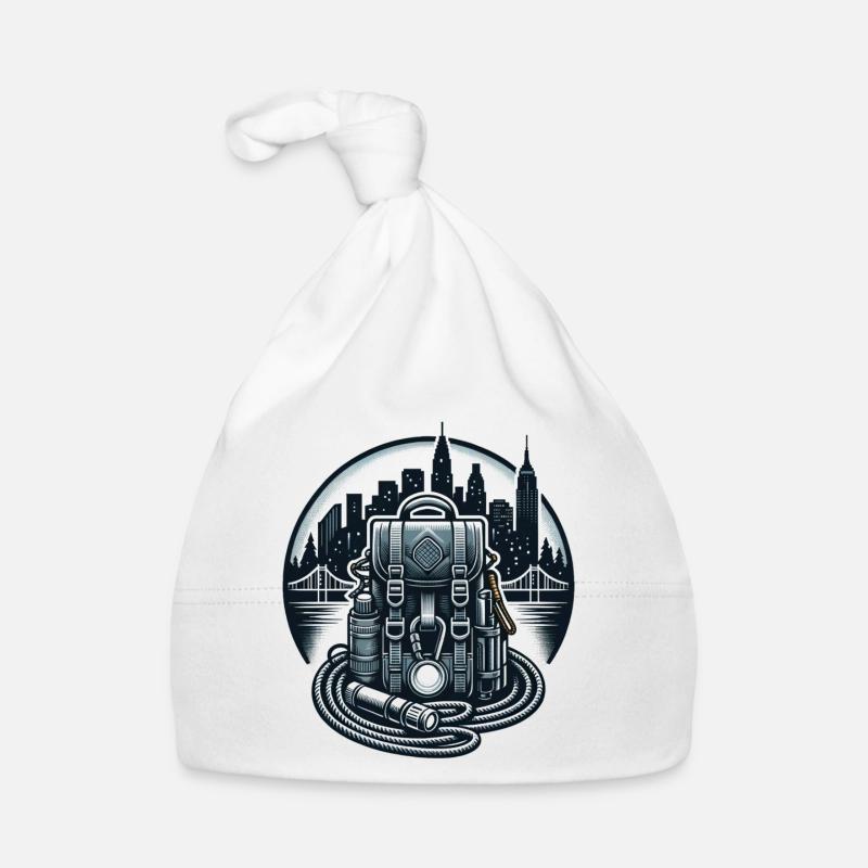 Entdeckertasche mit Seil und Lampe Baby Bio-Mütze