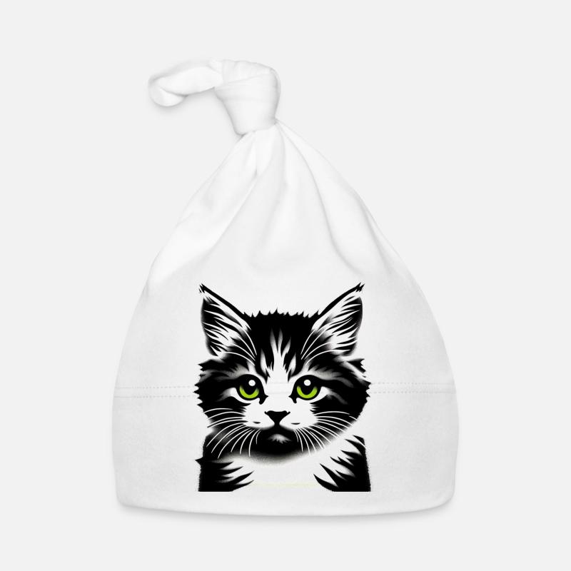Visage de chat affectueux Bonnet bio Bébé