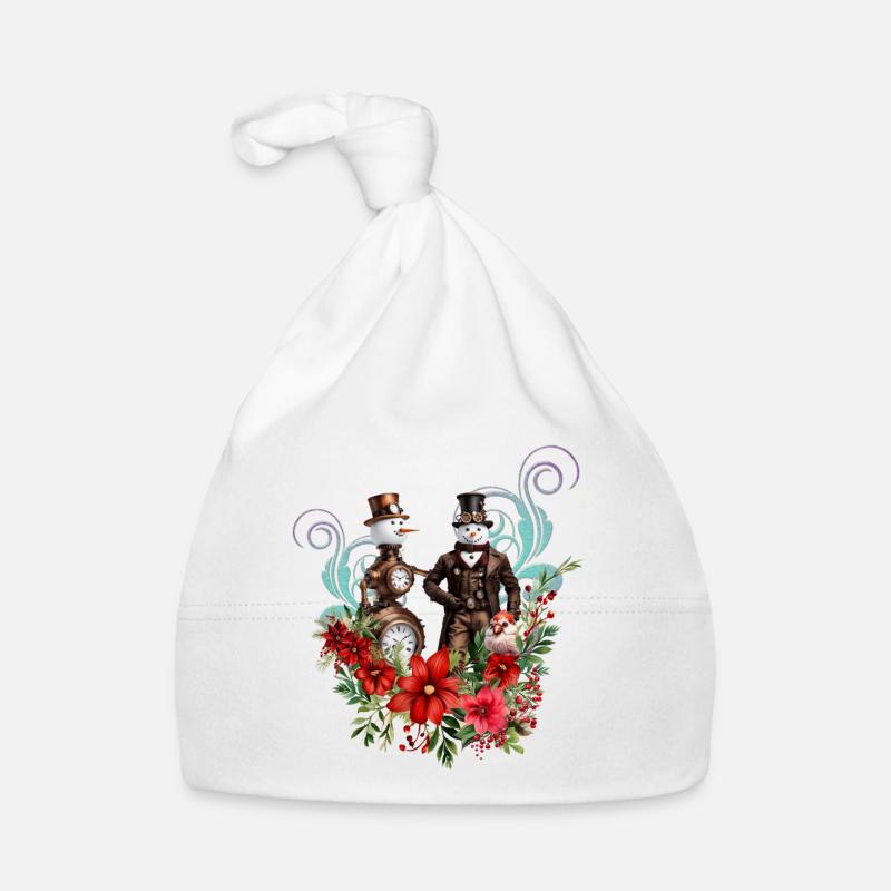 Steampunk Snowman Organic Baby Cap