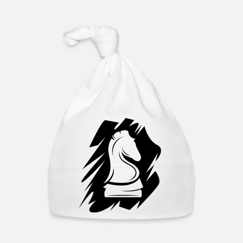 Icône d’illustration de cheval de brosse de logo d’échecs Bonnet bio Bébé