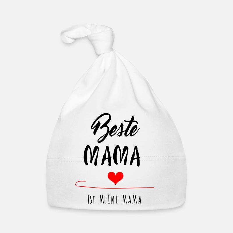 beste Mama, Muttertag - Baby Bio-Mütze - Weiß